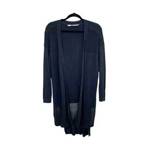 ATHLETA Kahala Wrap Open Front Long Cardian in Black size XXS